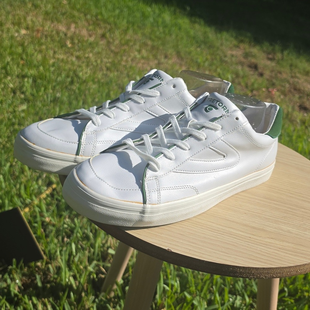 Tretorn Rawlins White Forest Green Low Top Sneakers Mens Shoes
